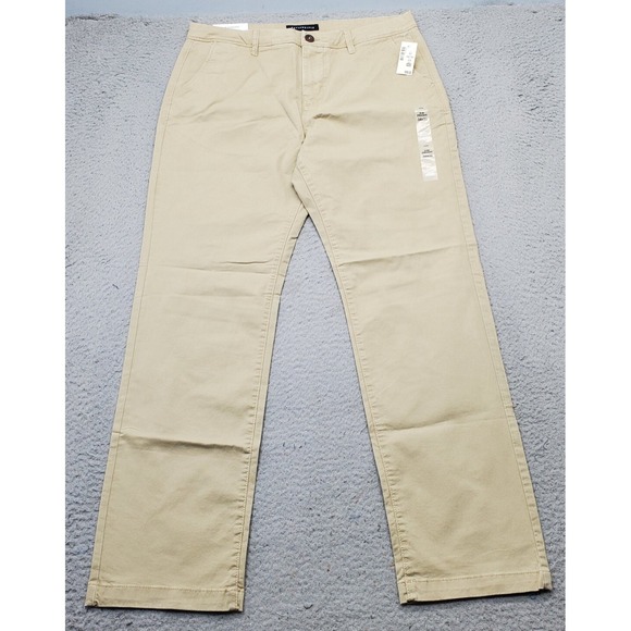 Aéropostale Chino Pants Men's 34x32 Tan Slim Straight Slash Pocket Flat Front - Picture 1 of 10